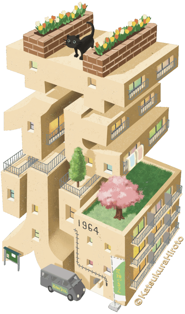 花畑ぐるりん-レポート　花畑ロゴ